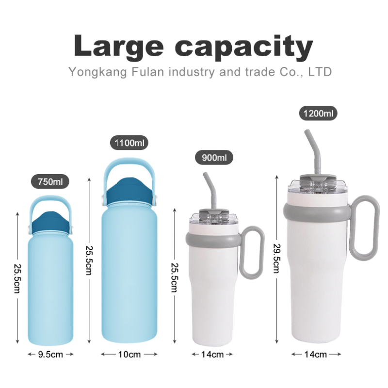Hot Selling Wholesale Price Roller Cup Roller Cart Vacuum Insulated Cup with Straw Handle