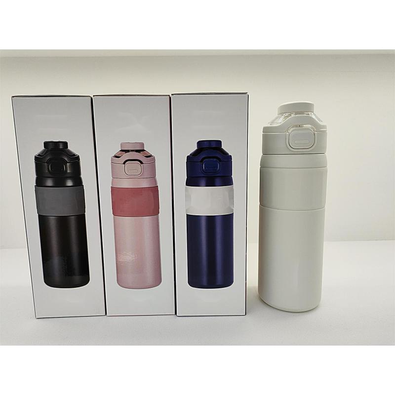 Outdoor Sports Portable Double Drink Stainless Steel Thermos Cup Vacuum Flasks Thermoses Water Bottle with Handle