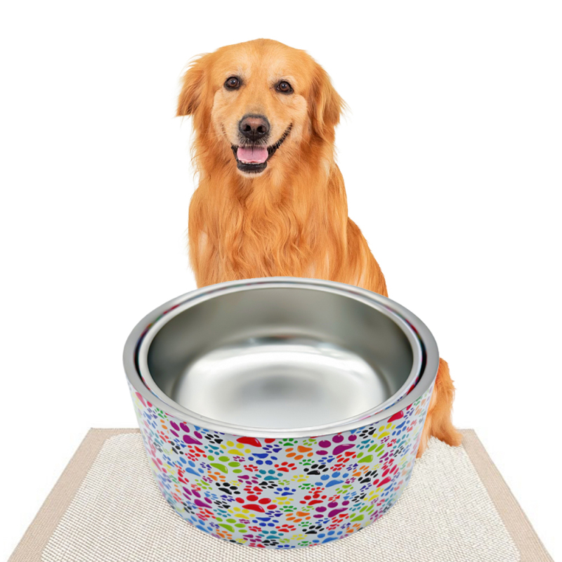 Hot Sale Stainless Steel Dog Bowls Dog Water and Food Bowls with Non-Slip Resin Station Pet Feeder Bowls