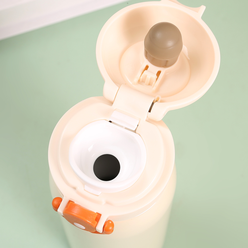 2025 New Cute Insulated Stainless Steel Office Students Car Thermos Water Bottle Vacuum Cup Flask with Visual Lid