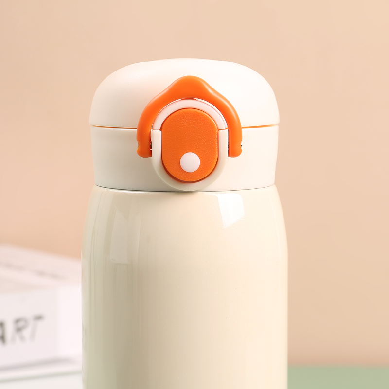 2025 New Cute Insulated Stainless Steel Office Students Car Thermos Water Bottle Vacuum Cup Flask with Visual Lid