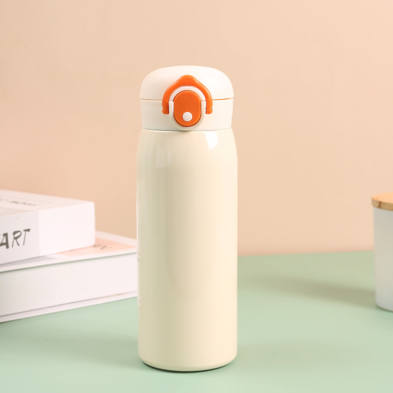2025 New Cute Insulated Stainless Steel Office Students Car Thermos Water Bottle Vacuum Cup Flask with Visual Lid