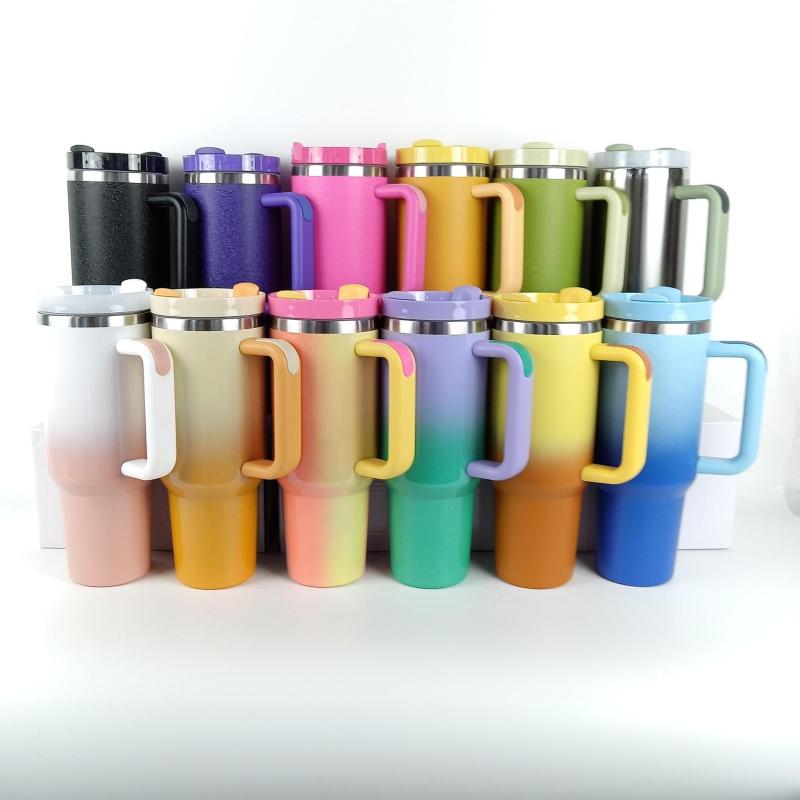 Car Cup 304 Handgrip Vacuum Flask Thermos Travel Wholesale Cold Ice Cups Large Capacity Stainless Steel 40oz PP Bag Tumbler Mugs