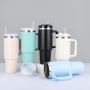 Car Cup 304 Handgrip Vacuum Flask Thermos Travel Wholesale Cold Ice Cups Large Capacity Stainless Steel 40oz PP Bag Tumbler Mugs