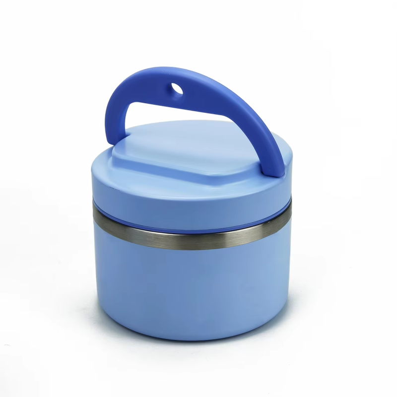 Vacuum Insulated Food Jar Lunch Box with Portable Handle Double Wall Insulated Food Jar Custom Stainless Steel Camping Ball Jar