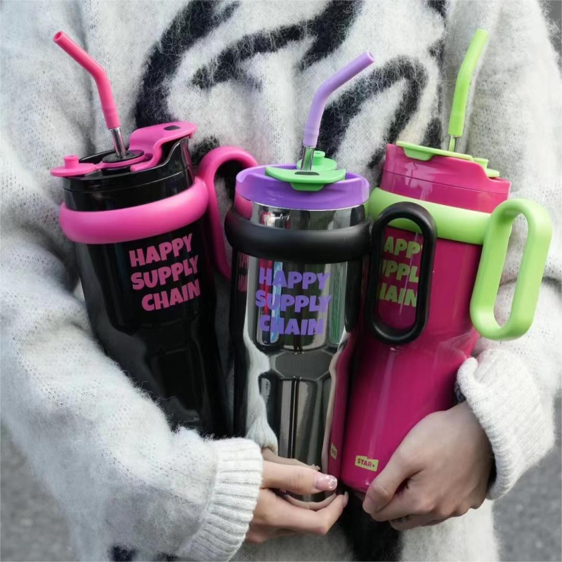 Factory Price Wholesale Insulated Double Wall Vacuum Insulated Coffee Cup with Handle Stainless Steel Drum