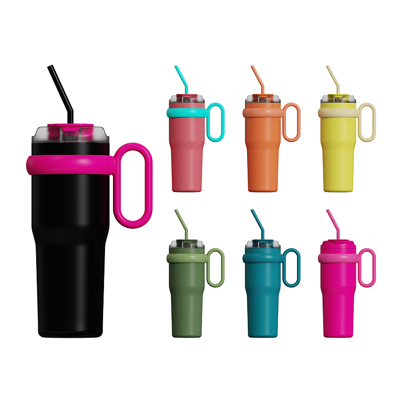 Manufacturer's Direct Sale Stainless Steel Cup with Straw Handle Vacuum Coffee Cup Double Wall Flask Outdoor Travel Cup
