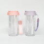 Summer High Quality Portable Flower Tea Cup 600ml Straw Tumbler Outdoor Plastic Juice Drinking Cup with Rope