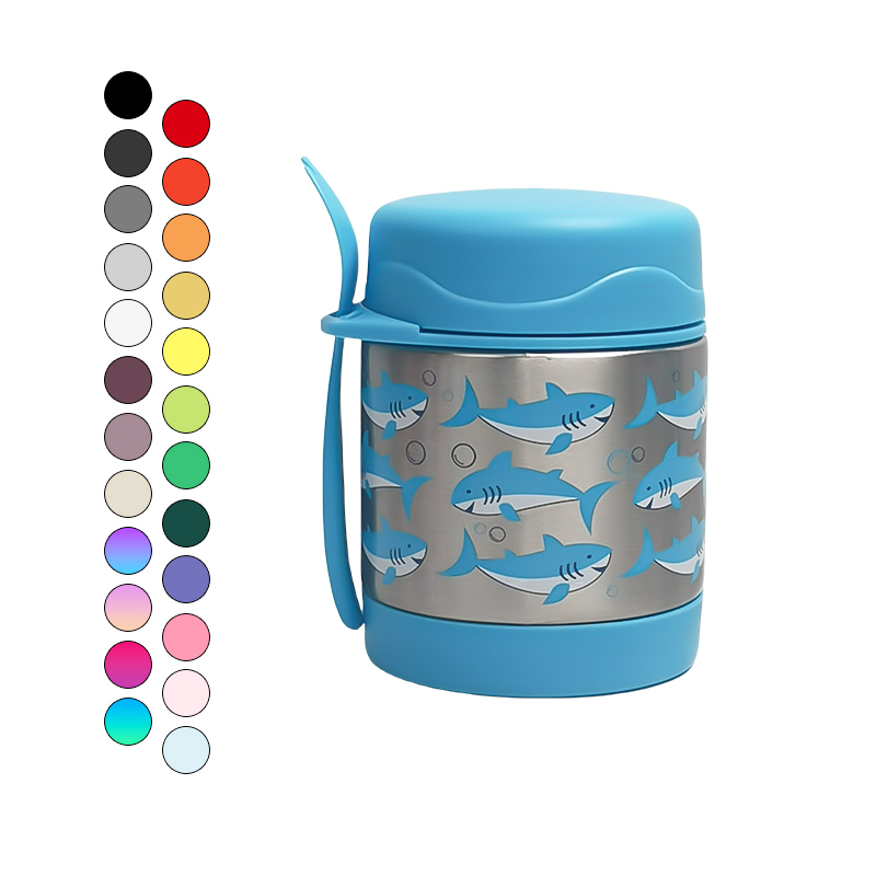 Wholesale Stainless Steel Lunch Box Custom Logo 350ml Kids Food Thermal Food Container with Spoon and Fork