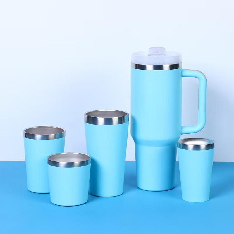 OEM ODM Customized Logo Insulated Tumbler with Handle Five-Piece Set for Office Gift Cup