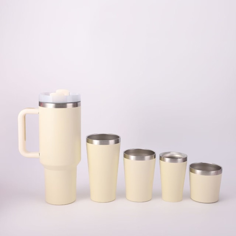 OEM ODM Customized Logo Insulated Tumbler with Handle Five-Piece Set for Office Gift Cup