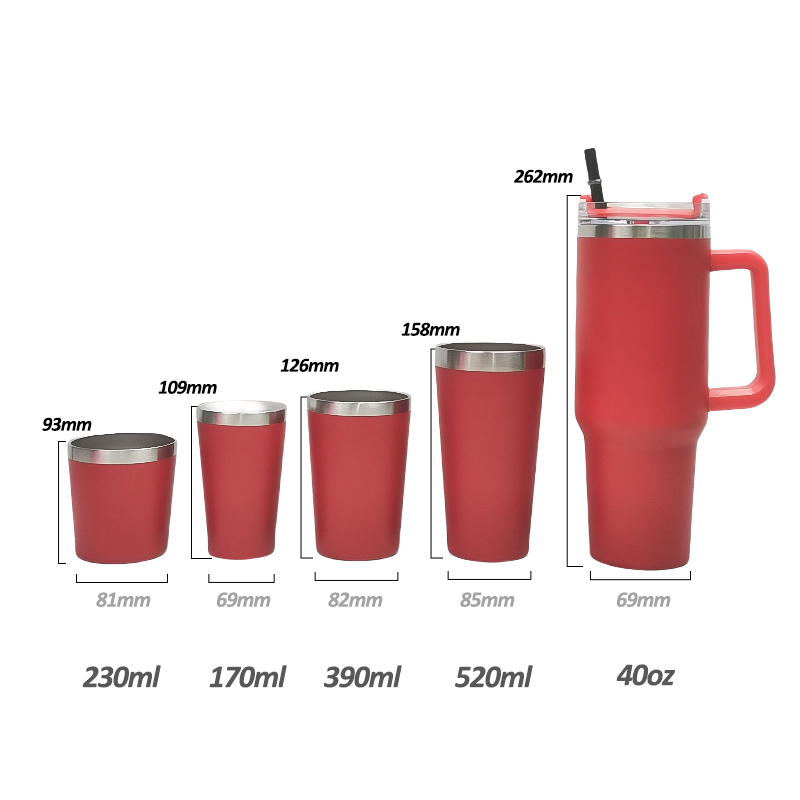 OEM ODM Customized Logo Insulated Tumbler with Handle Five-Piece Set for Office Gift Cup
