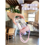 Double-drinking Straw Cup Children Students Tea Cups High-color Drop-proof High-temperature Resistant Plastic Girls Gym Travel
