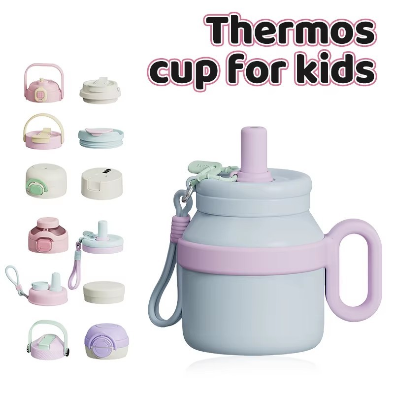 Factory Price Stainless Steel Double Wall Insulated Cup 480ml Insulated Coffee Water Bottle with Handle Straw Insulated Cup
