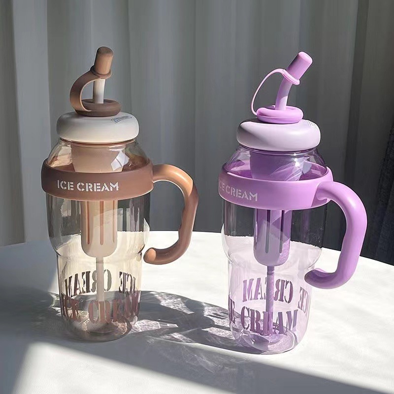 Hot Sale Leaking Proof 1200ml Wholesale Reusable Customize Plastic Tumbler with Straw and Handle and Infuser