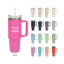 Wholesale Water Beer Coffee Cups Double Wall Vacuum Stainless Steel 40 oz 40oz Tumbler with Handle and Straw