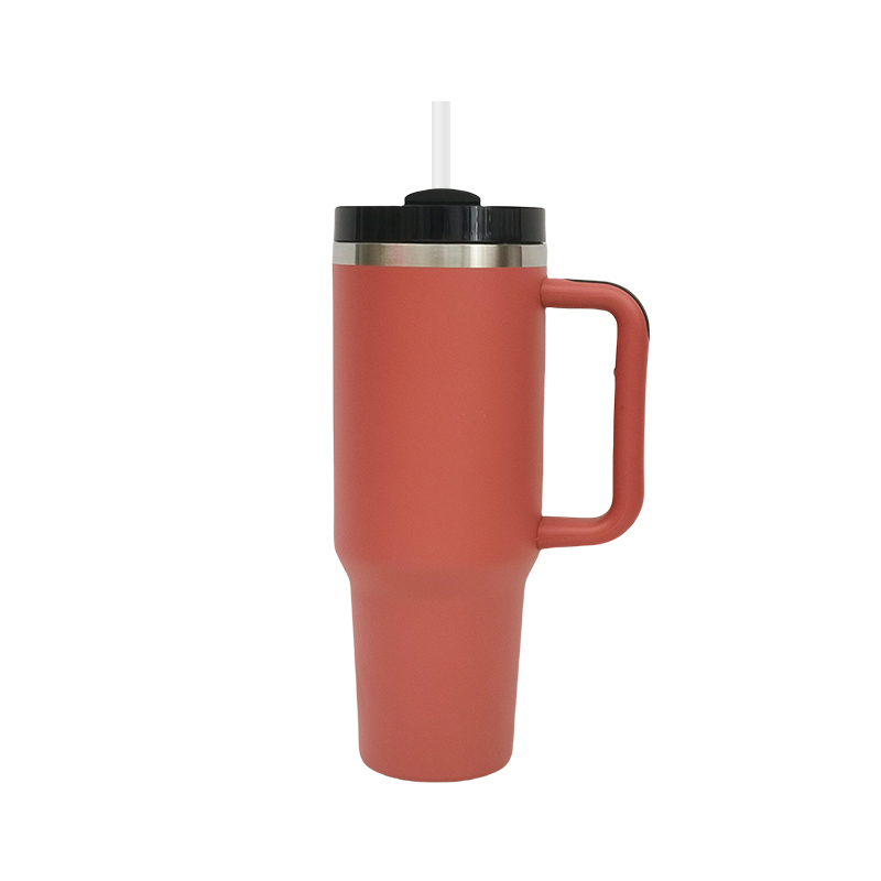 Wholesale Water Beer Coffee Cups Double Wall Vacuum Stainless Steel 40 oz 40oz Tumbler with Handle and Straw