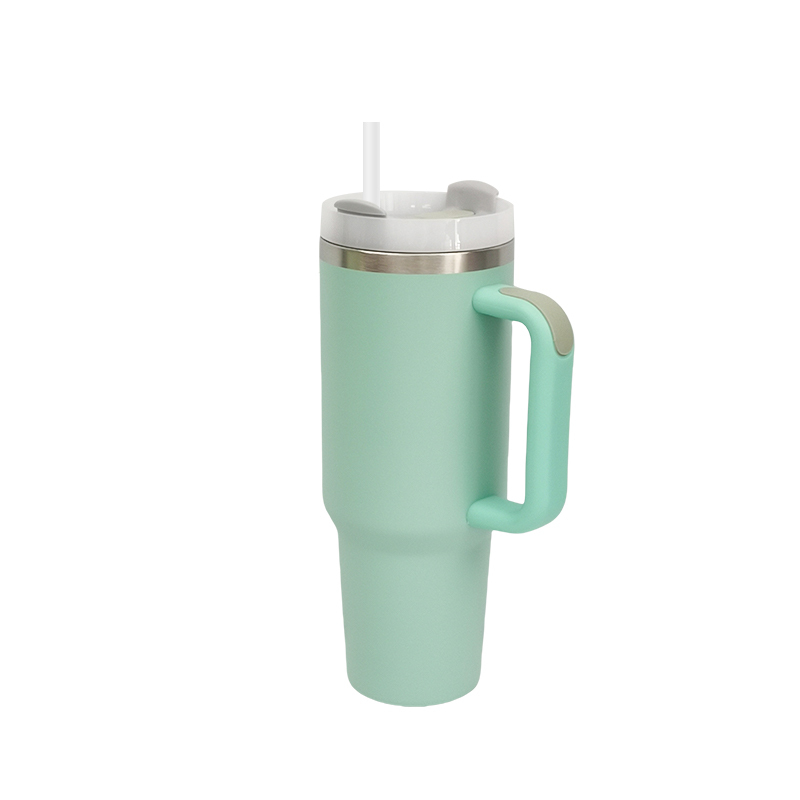 Wholesale Water Beer Coffee Cups Double Wall Vacuum Stainless Steel 40 oz 40oz Tumbler with Handle and Straw