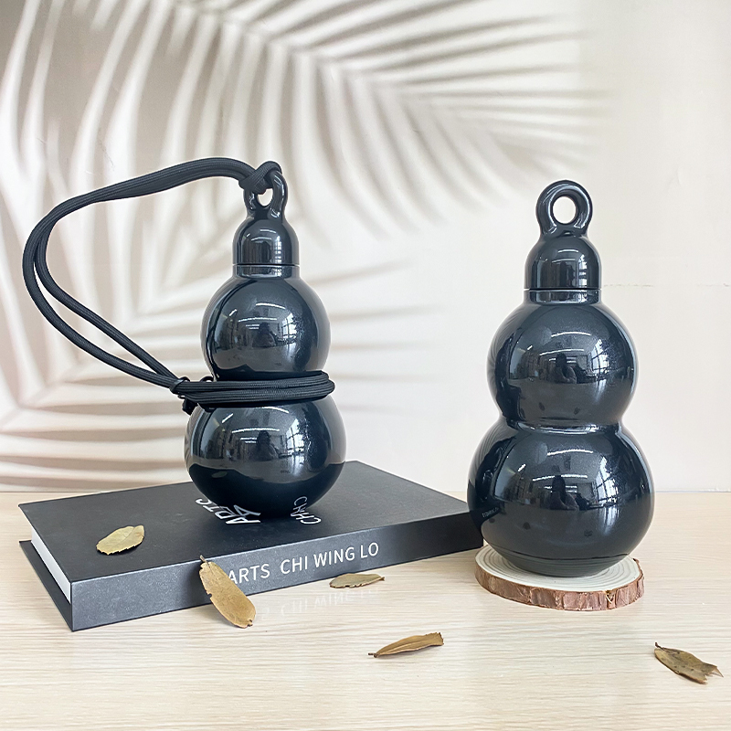 Best Fortune Insulated Kettle Large Capacity BPA Gourd Cup Black Mythology Design Portable Outdoor Unisex Plastic Business Gifts