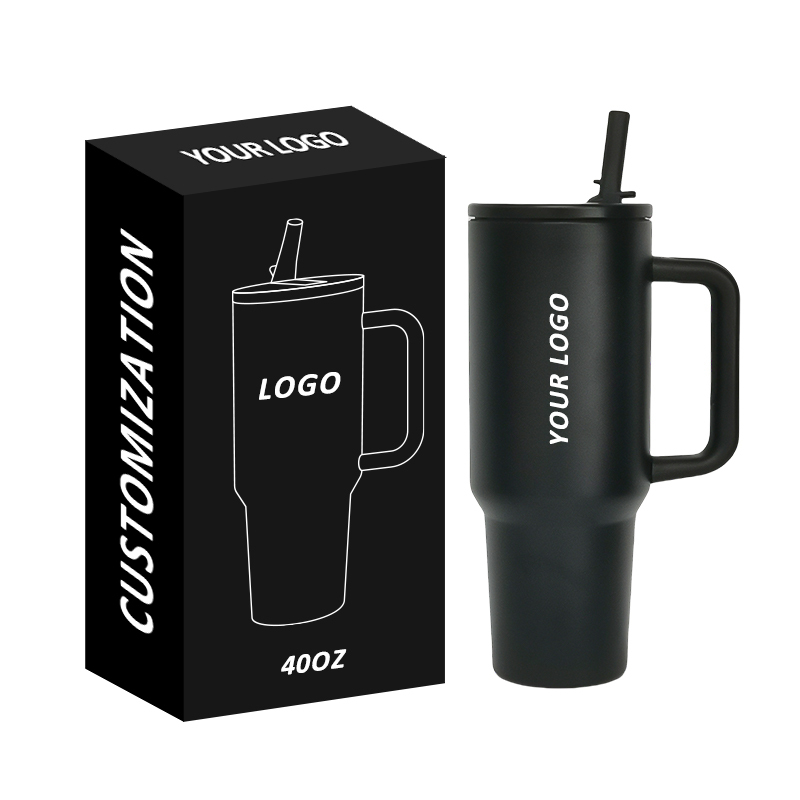 Wholesale Travel Cup Large Capacity Coffee Mug Double Wall Vacuum Insulated Cup 40oz 40 oz Tumbler with Lid Handle and Straw
