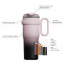 Travel 40oz Tumbler with Handle Reusable Double Walled Stainless Steel Water Bottle Insulated Cup Luxury Gifts for Women Men