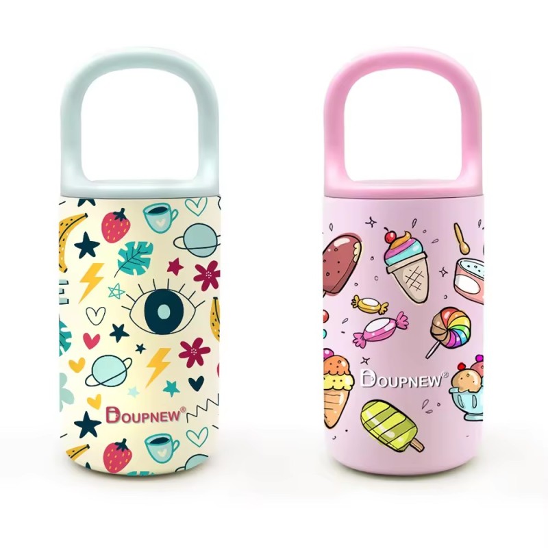 In Stock New Design 400ml Special-shaped Stainless Steel Cute Water Bottle with Lid and Handle