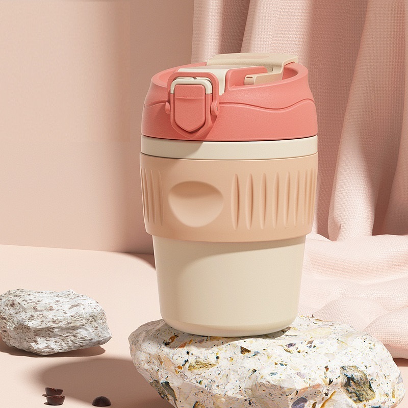 Portable Eco-friendly Tumbler Vacuum Insulated Stainless Steel Water Bottle With Lock Lid Stainless Steel Coffee Cup