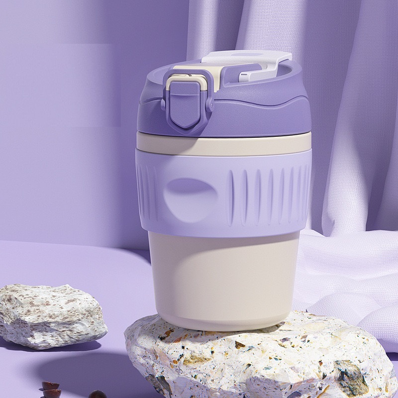 Portable Eco-friendly Tumbler Vacuum Insulated Stainless Steel Water Bottle With Lock Lid Stainless Steel Coffee Cup