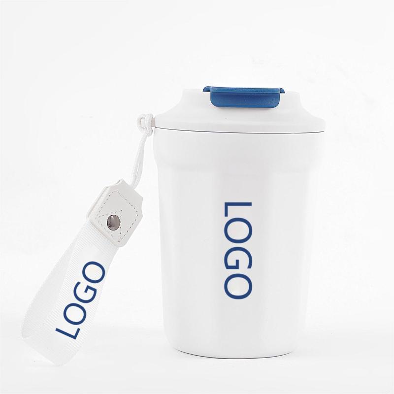 New Stock Arrival Portable Custom Logo Coffee Mugs Unique Gift Vacuum Insulated Thermos Coffee Mug with Handgrip