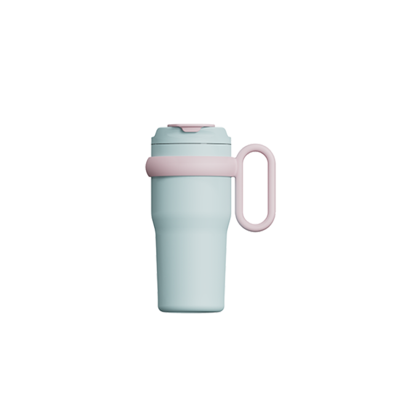New Design Fashion Double Wall Insulated Drinking Water Bottle Vacuum Cup Coffee Mug Tumblers with Lid and Straw
