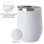 Unique Custom Tumbler Double Wall Stainless Steel 12oz Eggshell Cup Tumbler Insulated Vacuum Glass with Lid
