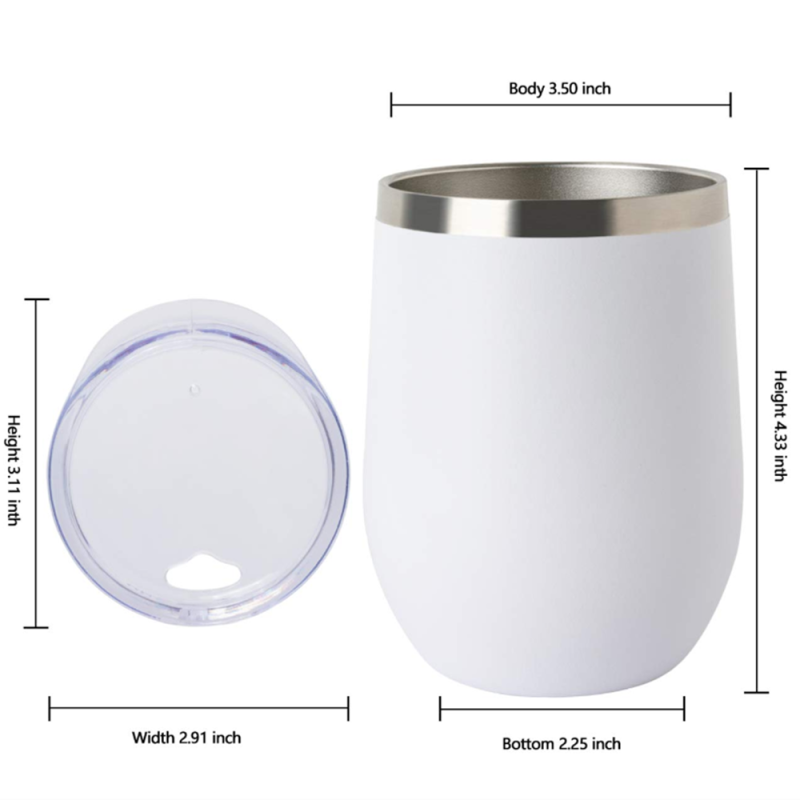 Unique Custom Tumbler Double Wall Stainless Steel 12oz Eggshell Cup Tumbler Insulated Vacuum Glass with Lid