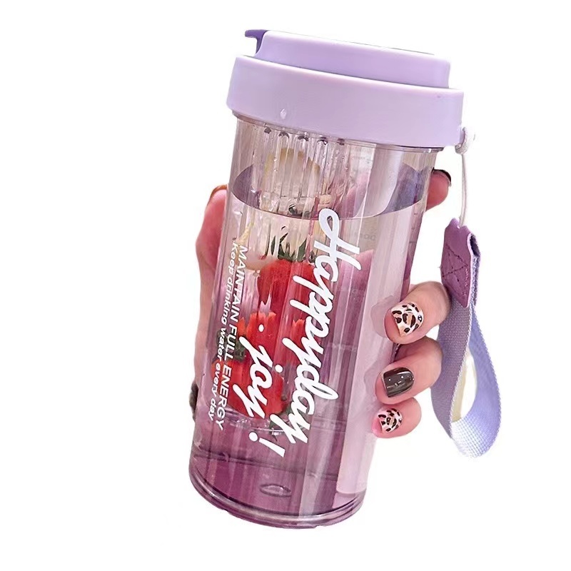 High Quality Creative Plastic Sport Bottles Outdoor Leakproof Tea Drinking Cup Portable Water Bottle With Tea Infuser