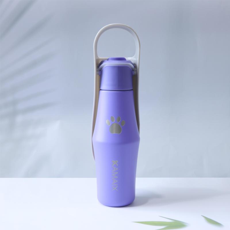 Manufacturer Direct Sales Foldable Stainless Steel Hiking Walking Pet Water Bottle Pet Travel Water Dispenser with Custom logo