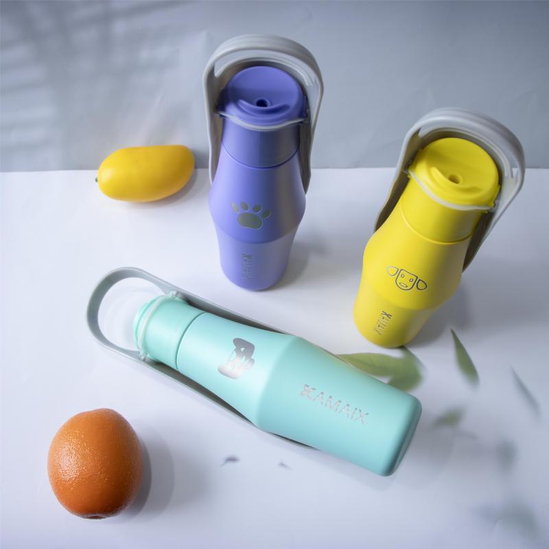 Manufacturer Direct Sales Foldable Stainless Steel Hiking Walking Pet Water Bottle Pet Travel Water Dispenser with Custom logo