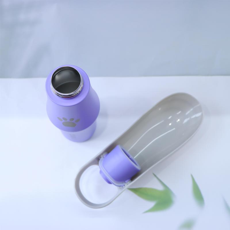 Manufacturer Direct Sales Foldable Stainless Steel Hiking Walking Pet Water Bottle Pet Travel Water Dispenser with Custom logo