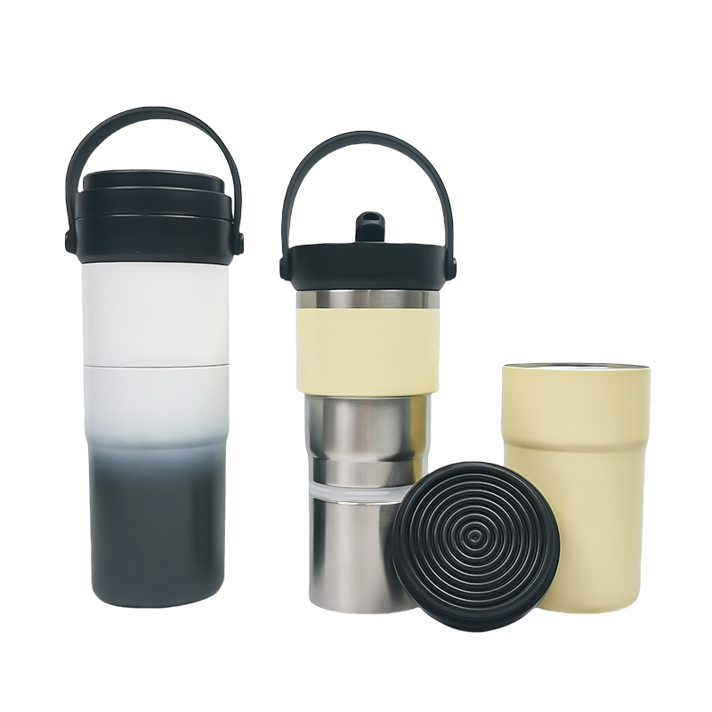Wholesale Outdoor Travel Tumbler Mug Double Wall Stackable Stainless Steel Water Bottle Vacuum Insulated Thermos Flasks