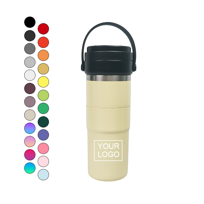 Wholesale Outdoor Travel Tumbler Mug Double Wall Stackable Stainless Steel Water Bottle Vacuum Insulated Thermos Flasks