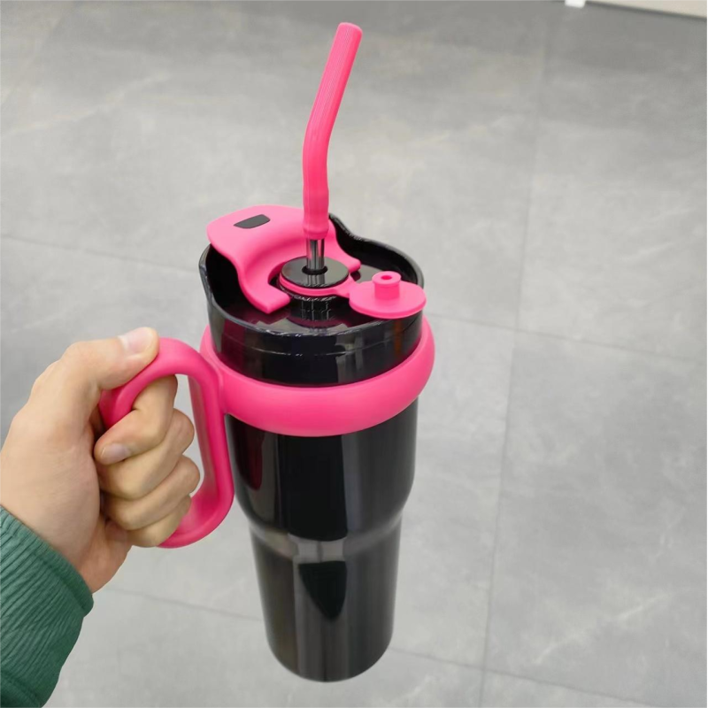 Factory Direct Sales Insulated Cup Vacuum Cup Coffee Drum Travel Cup with Straw Handle 1200ml