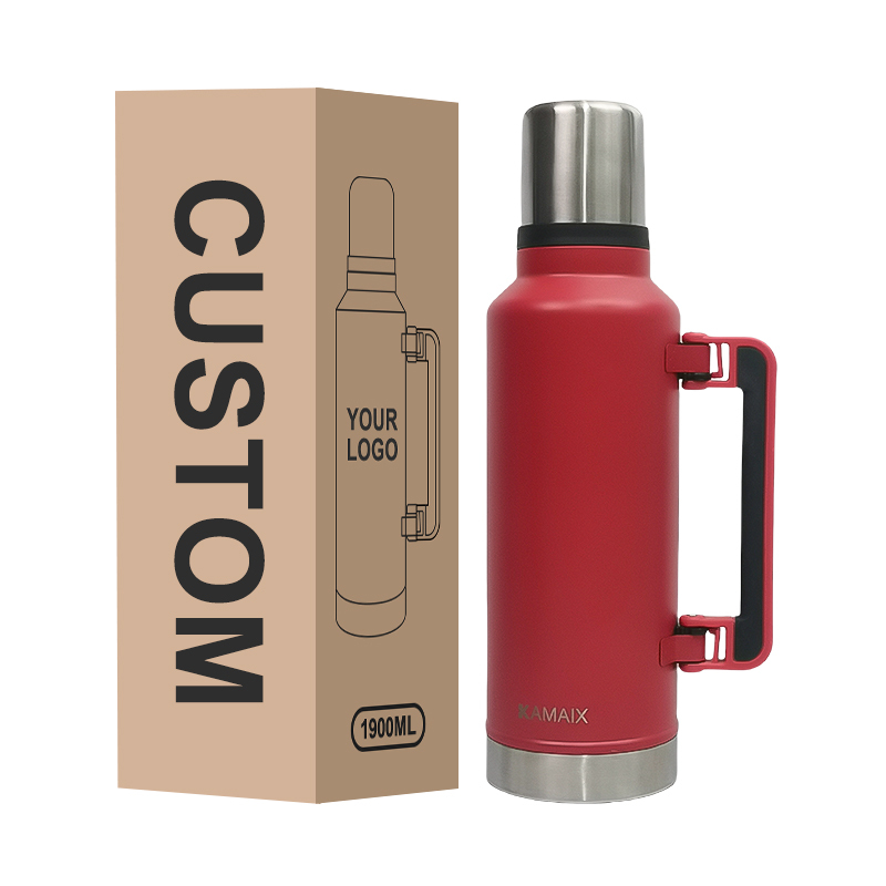 Sports Water Bottle 1300ML 1900ML Vacuum Insulated Stainless Steel, Double Walled Wide Mouth Metal Jug
