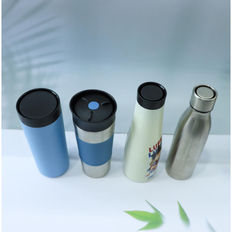 Wholesale Customized Color Stainless Steel Vacuum Insulated Flask Straight Tumbler Water Bottle with Press-on Lid