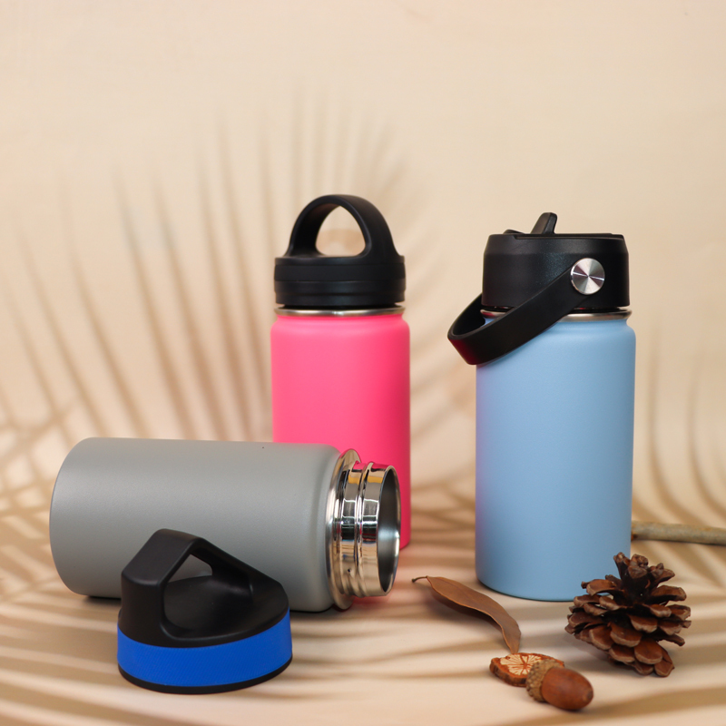 Customized logo Different Size Vacuum Mug Outdoor Stainless Steel Goblet Cola Cup with Soft Silicone Handle