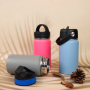 Customized logo Different Size Vacuum Mug Outdoor Stainless Steel Goblet Cola Cup with Soft Silicone Handle
