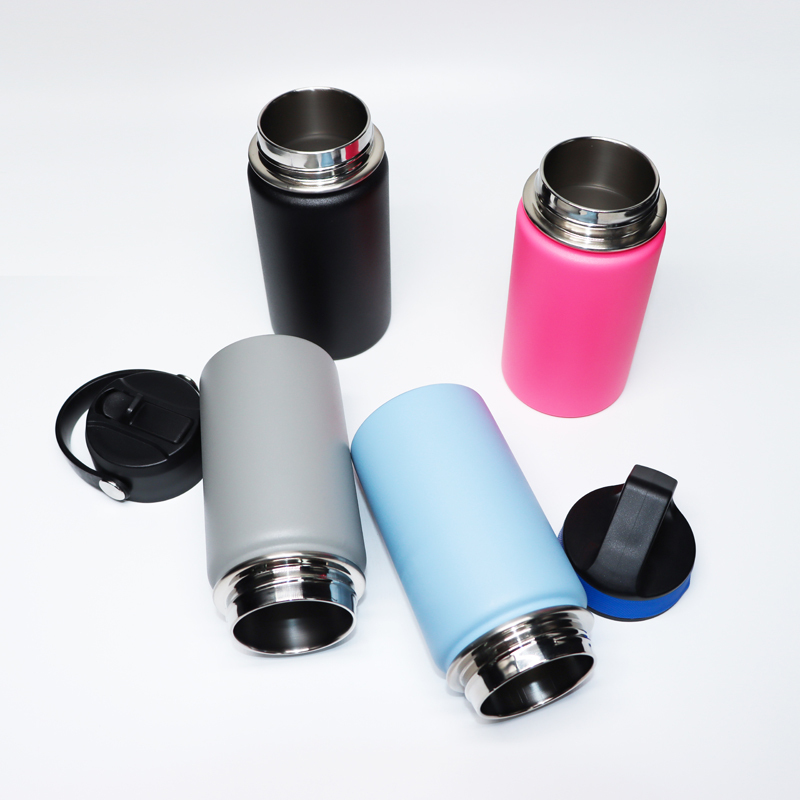 Customized logo Different Size Vacuum Mug Outdoor Stainless Steel Goblet Cola Cup with Soft Silicone Handle