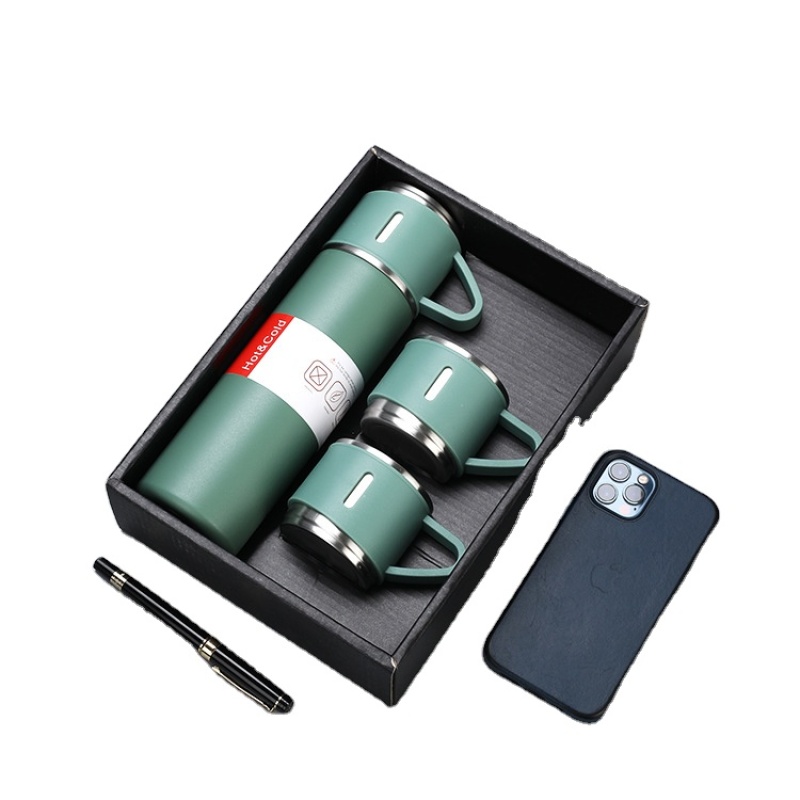 High Quality New Custom Logo Stainless Steel Water Bottle Set Insulated Cup Gift Set Business Gift Box