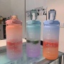 New Arrival Large Capacity 2L Plastic Sport Water Jug with Straw Bottle Recyclable Food Grade Cola Cup