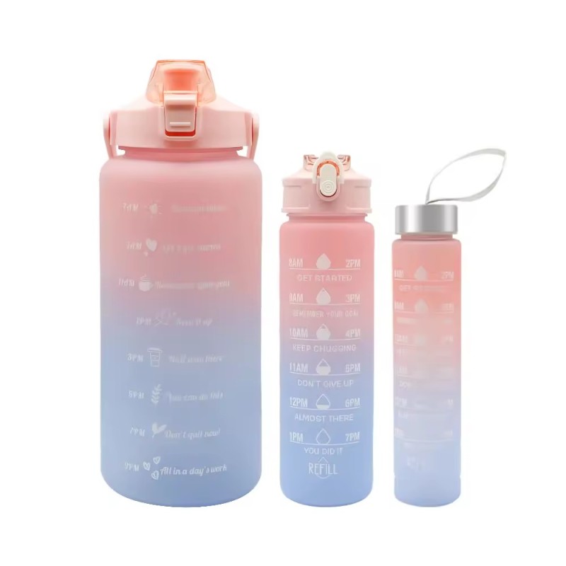 Wholesale Cheap Half Gallon Water Bottle Set Gym Sports Plastic Drinking Bottle 2l Motivational Water Bottle With Time Marker