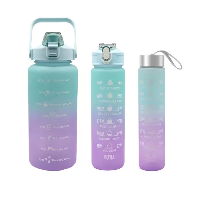 Wholesale Cheap Half Gallon Water Bottle Set Gym Sports Plastic Drinking Bottle 2l Motivational Water Bottle With Time Marker