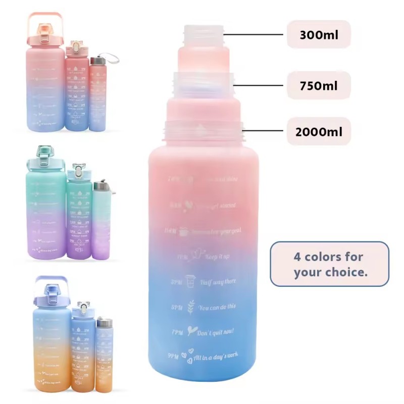 Wholesale Cheap Half Gallon Water Bottle Set Gym Sports Plastic Drinking Bottle 2l Motivational Water Bottle With Time Marker