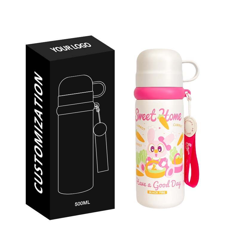 Portable 500ml Children Cartoon 316 Stainless Steel Thermos Double Wall Vacuum Insulated Water Bottle